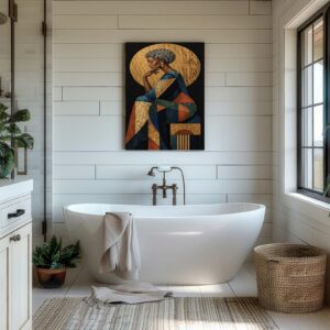 Afrocentric Wall Art: Elegant Black Woman Portrait