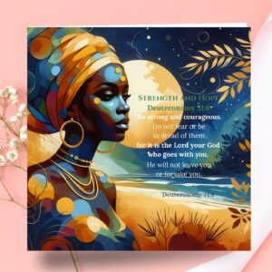 Black Woman Biblical Card: Strength and Hope Blank Card