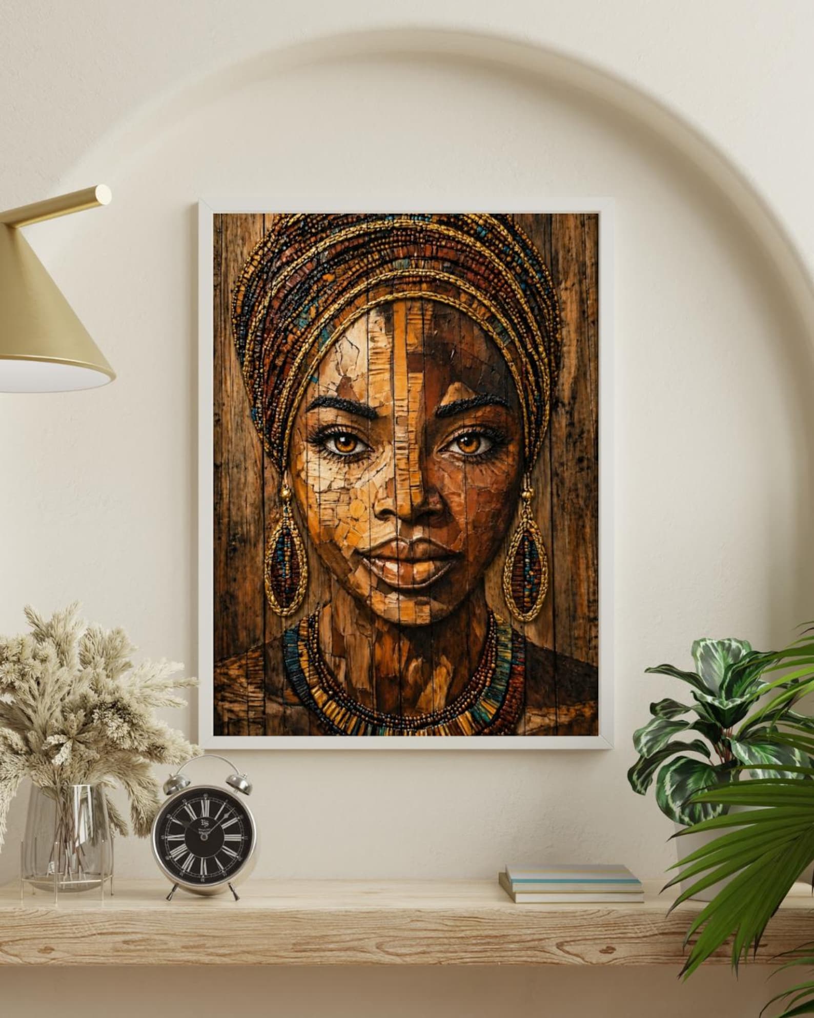 il_1588xN.8017534203_iujm Golden Serenity Art Print: Black Culture Wall Decor