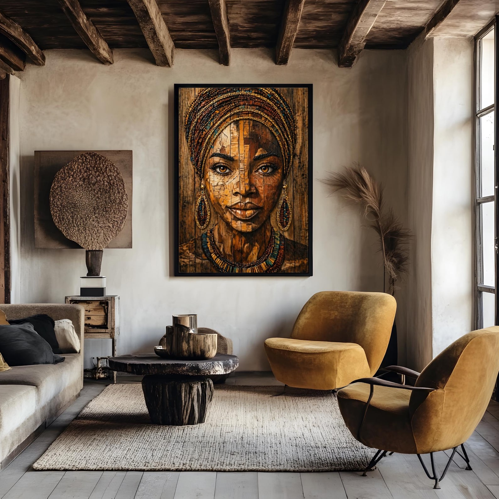 il_1588xN.8017535859_kj7h Golden Serenity Art Print: Black Culture Wall Decor