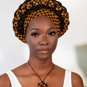 ZANIA HEAD WRAP Mustard Yellow and Black