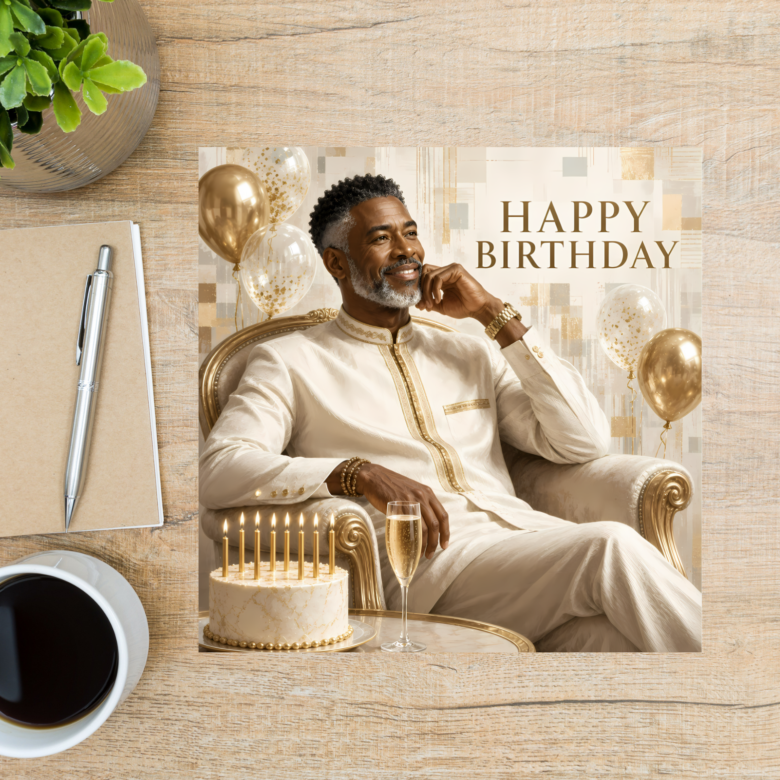 2 Luxury Birthday Celebration Card for Him