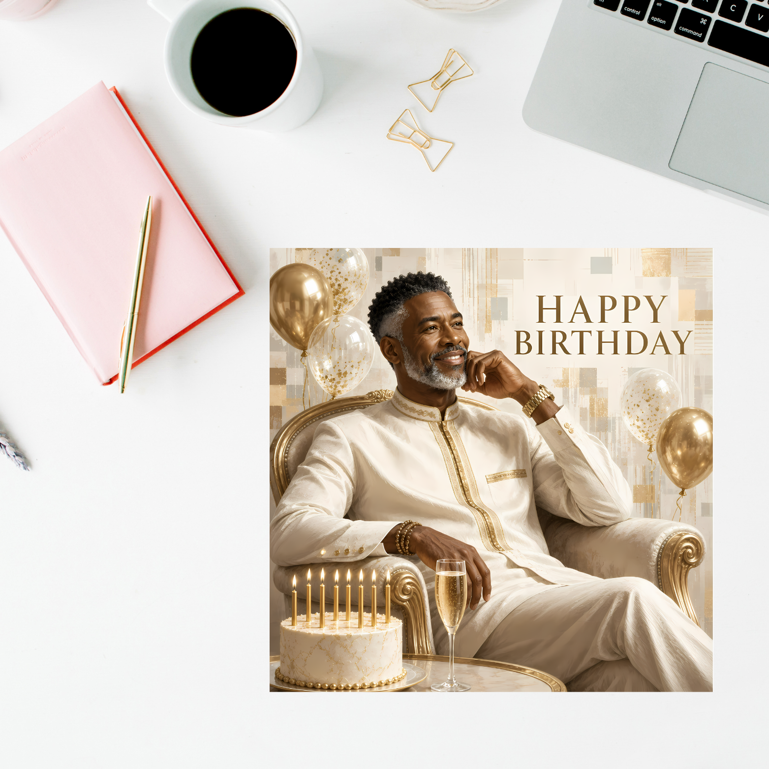 3 Luxury Birthday Celebration Card for Him