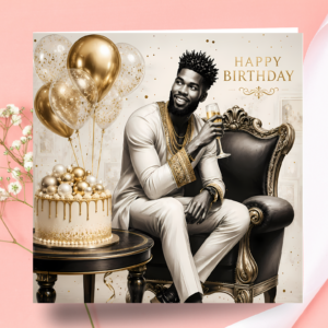 Black King Birthday Card: African American Card For Him