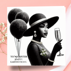 Vintage Black Sister Greeting Card, Ethnic Design,