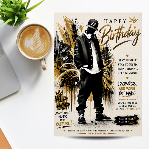 3 Hip Hop Style Birthday Card