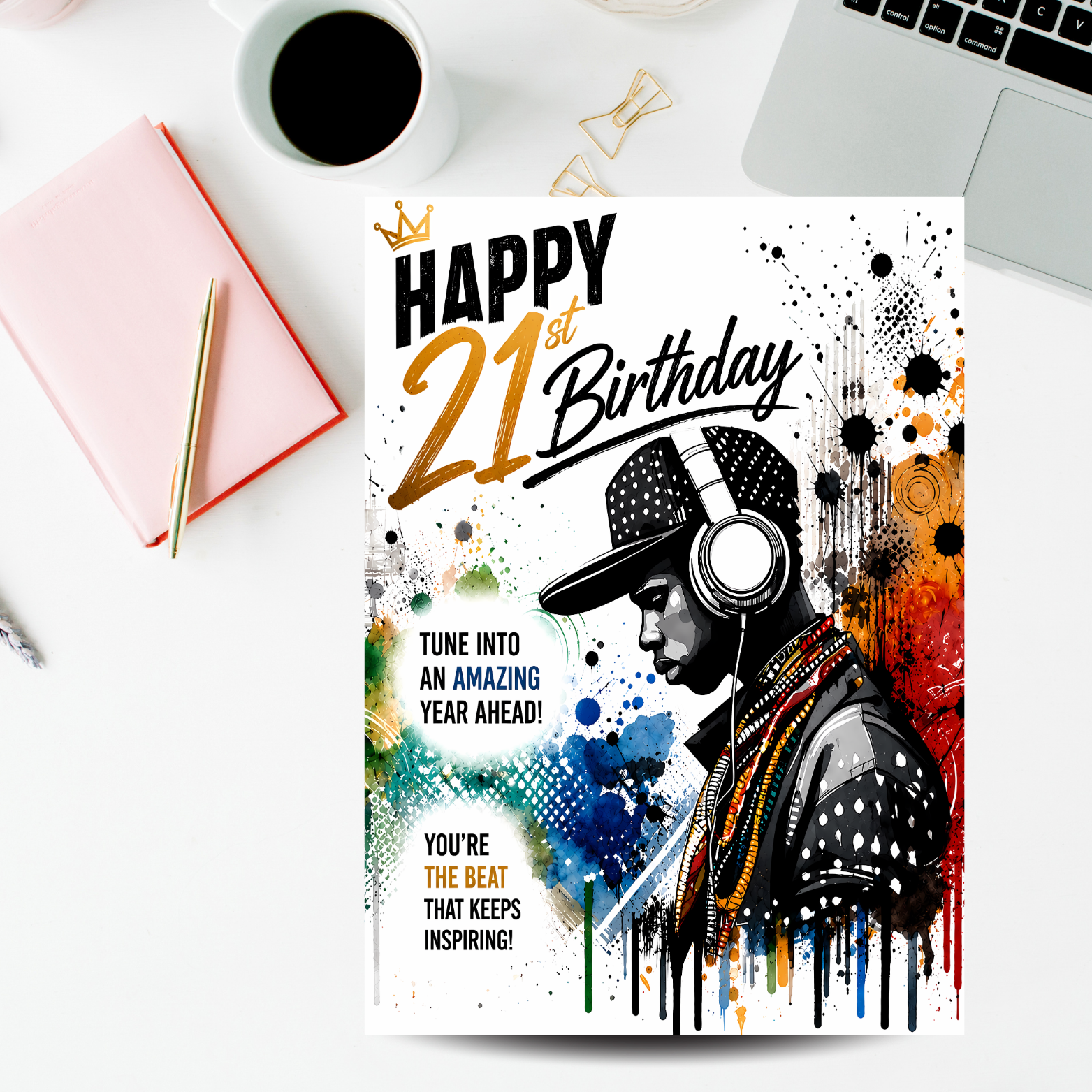 4 21st Hip Hop Style Birthday Card: Urban Style