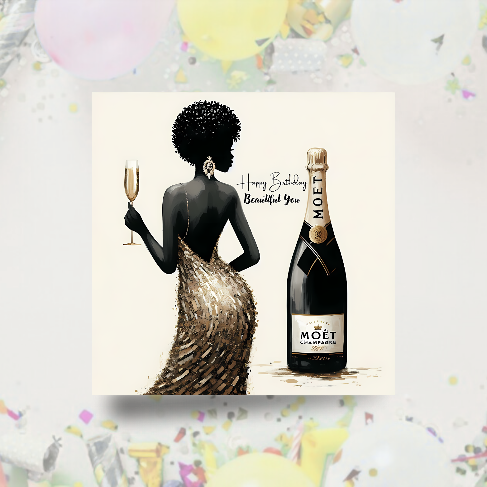 1 Elegant Black Woman Birthday Card | Melana Blac Design