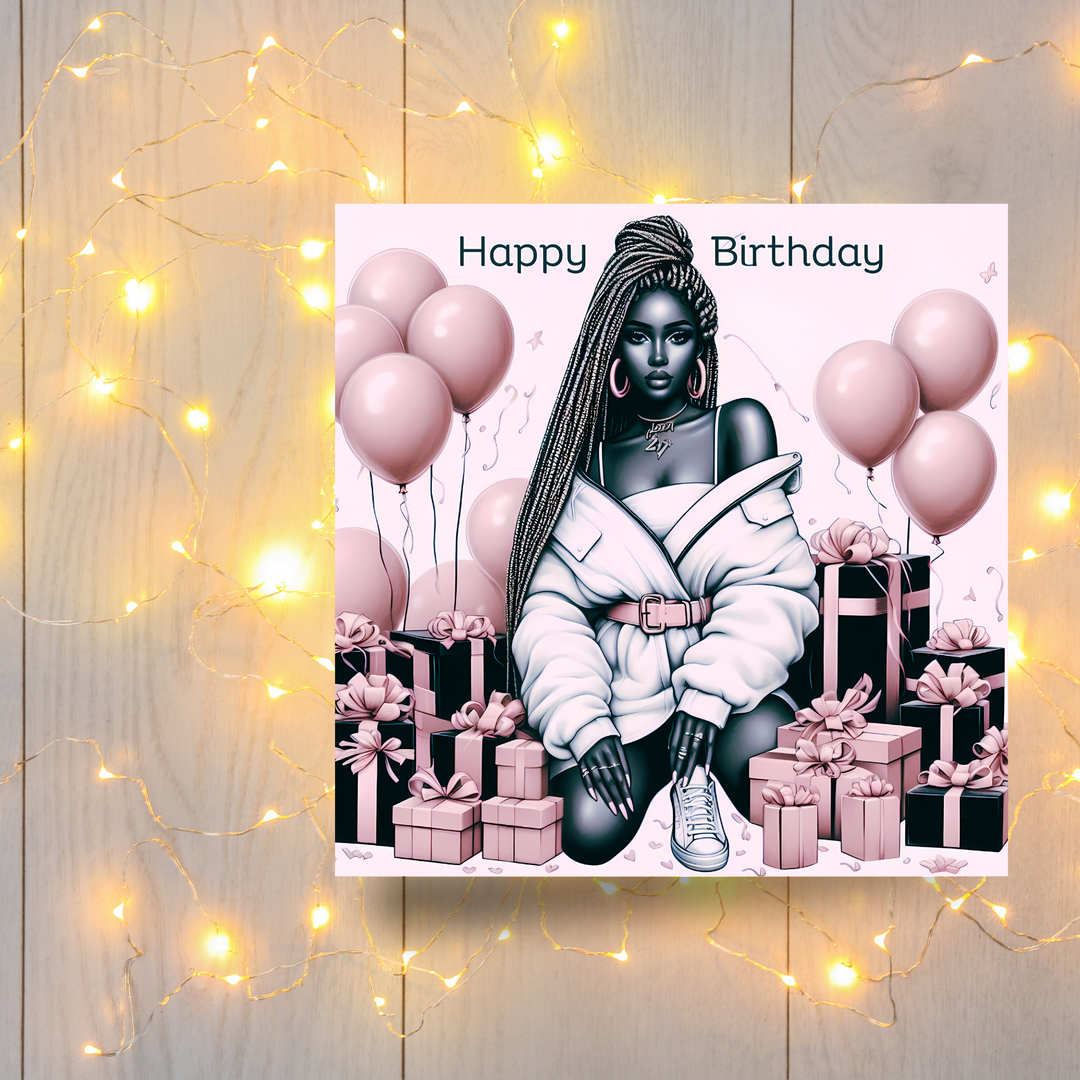 2 Elegant Black Woman Birthday Card | Afrocentric Queen