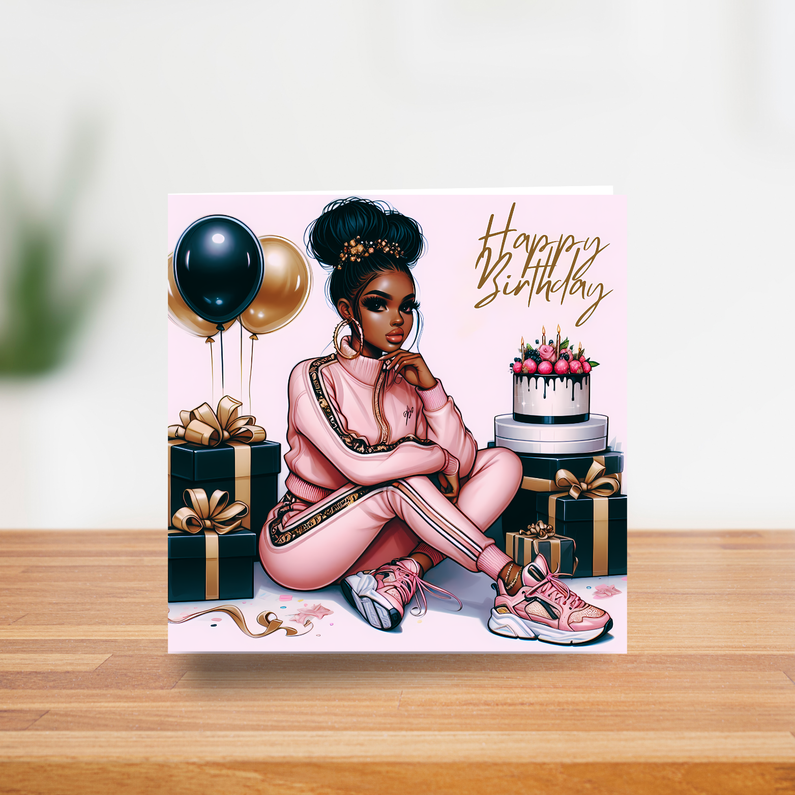 3 Black Sports Girl Birthday Card | Afrocentric Queen