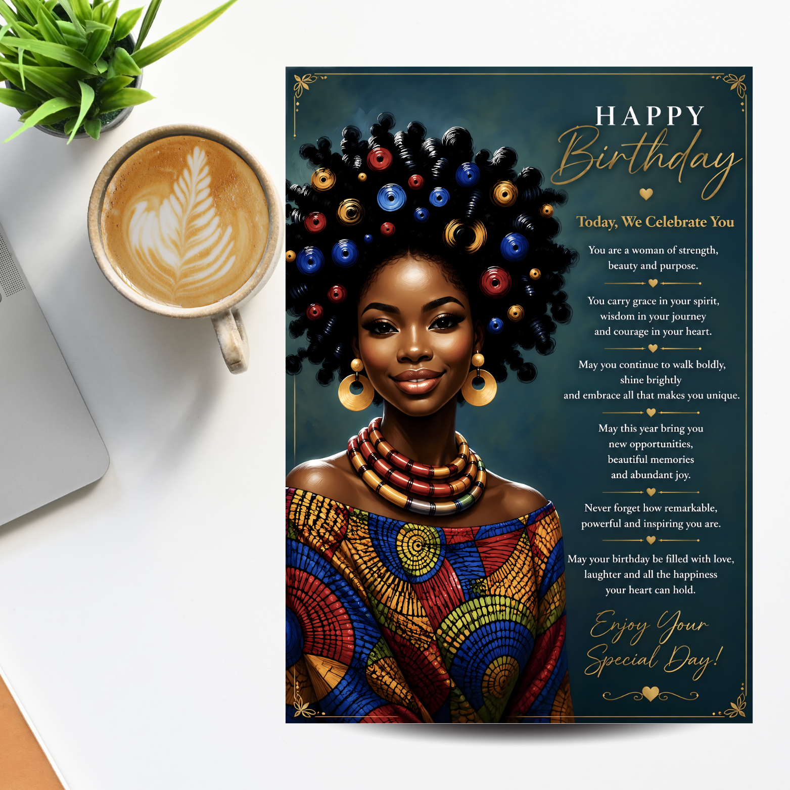 3 Afrocentric Birthday Affirmation Card - We Celebrate You
