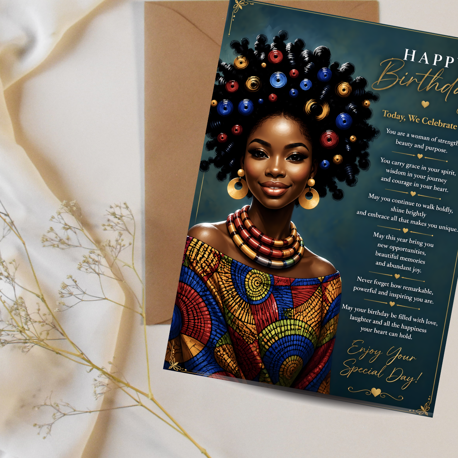 6 Afrocentric Birthday Affirmation Card - We Celebrate You
