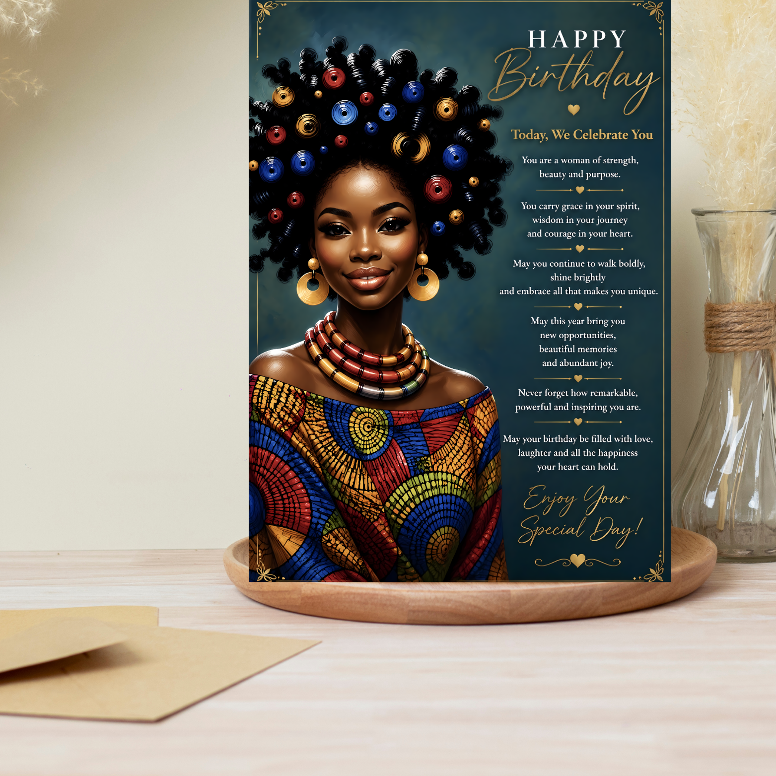 7 Afrocentric Birthday Affirmation Card - We Celebrate You