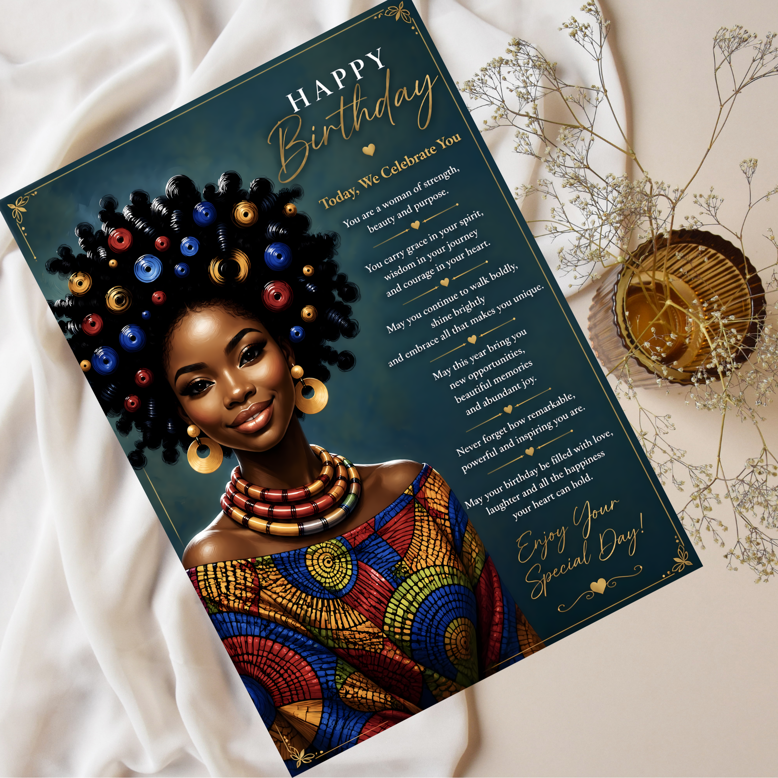 8 Afrocentric Birthday Affirmation Card - We Celebrate You