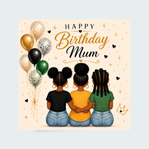 Birthday Card for Mum from Daughters | African American Art