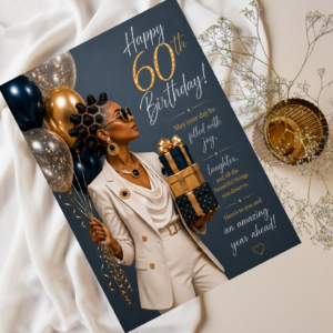 Luxury Milestone 60th Birthday Card for Her front view