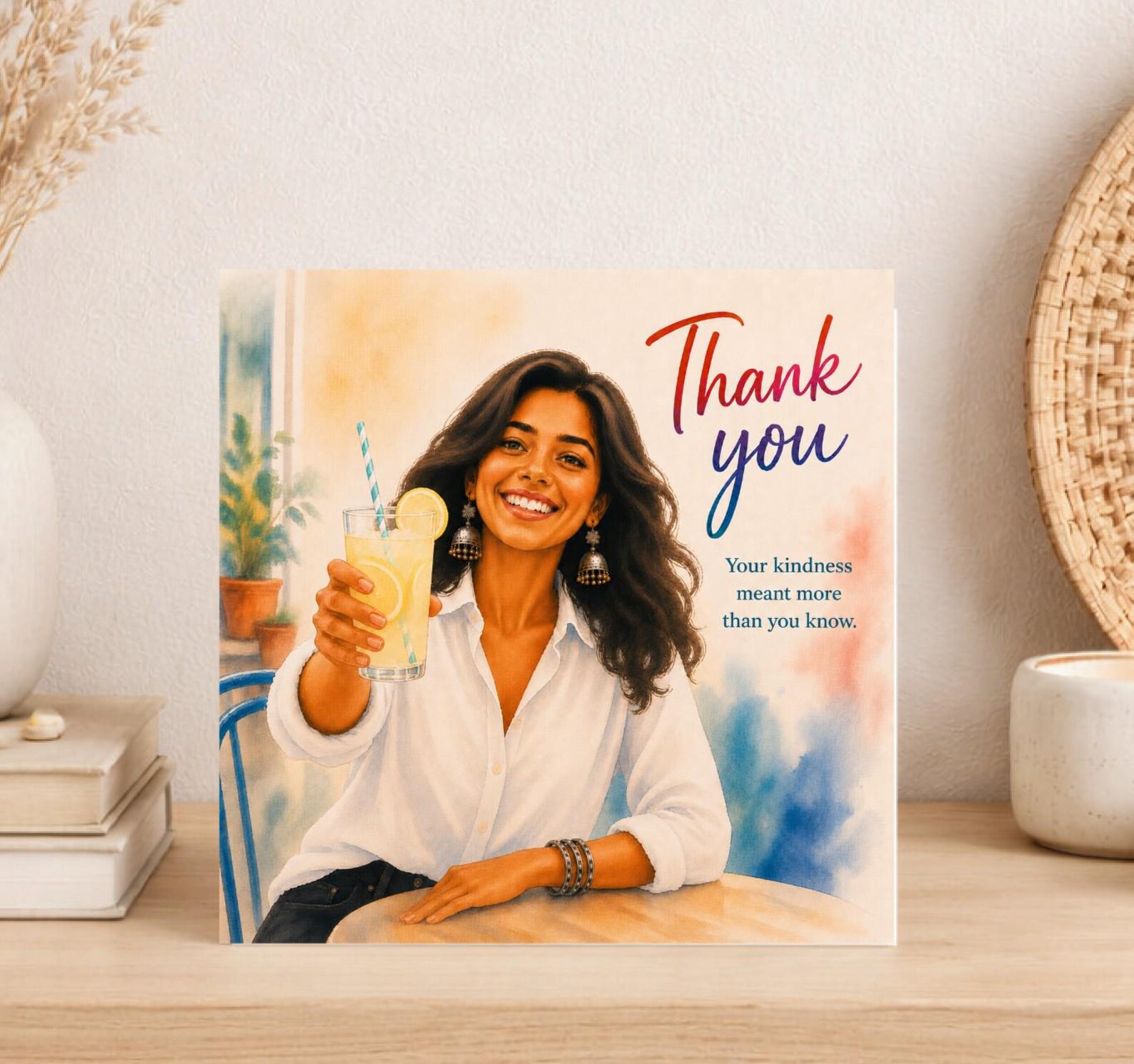 il_1588xN.8333164845_6qmu Indian Woman Greeting Card Thank You for Your Kindness