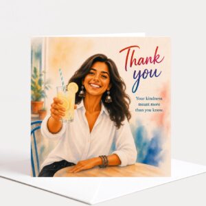 Indian Woman Thank You Greeting Card with Elegant Design