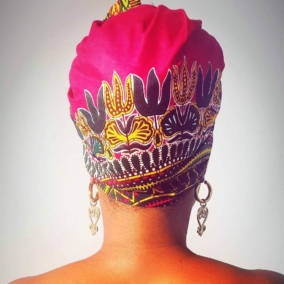 Pink Dashiki Headwrap
