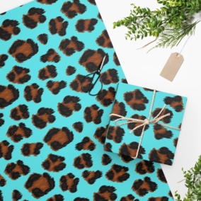Eco Friendly Gift Wrap – Blue Leopard