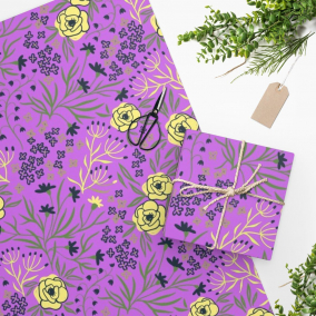 Luxury Gift Wrap – Purple Floral