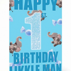 Happy 1st Birthday Likkle Man Jamaican Card