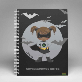 Personalised Bat SuperHeroine Notebook