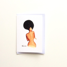 Black Greeting Card ‘Afro Allure’