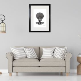 afro lady on wall