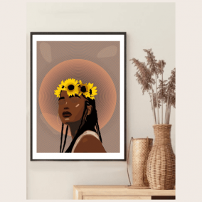 Crown Of Flowers Wall Art – Gifts for Women