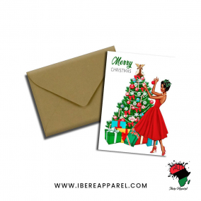 Black Girl Magic | Merry Christmas | Black Holiday Cards | African American A6 GREETING CARD