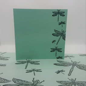 Luxury Greeting Card & Gift Wrap Set – Dragonfly