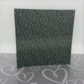 Luxury Greeting Card & Gift Wrap Set – Grey Hearts