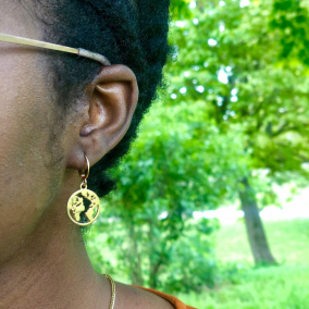 Handmade Golden Dange, Drop World Map Earrings