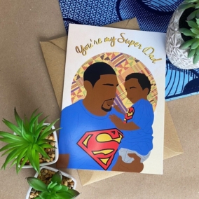 Black Father’s Day Card – Super Dad