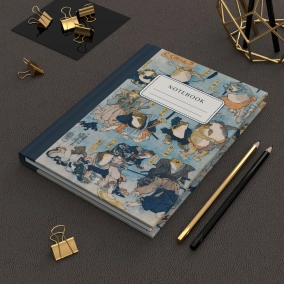 Japanese Samurai Frogs A5 Composition Notebook