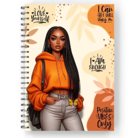 Black Girl Affirmation Notebook with lined pages